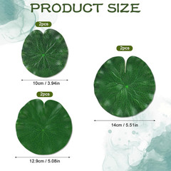 6Pcs Fake Lily Pads, 3 Sizes Floating Artificial Lily Pads Decorations