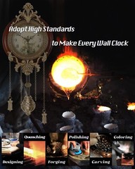 Dia 9-inch Retro Style Vintage Wood Indoor Wall Clock with Swinging Pendulum …