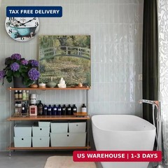 Bathroom Wall Clock,Rustic Style Waterproof Glass Shower Clock Wall Clock for Ba
