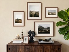 12×16 Picture Frame with Mat for 8.5×11 Set of 4, Walnut Brown, Solid Wood Ph…
