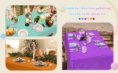 6 Pcs Assorted Color Plastic Tablecloth 54 x 72 Inch Disposable Colorful