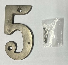 4″ Rustic Silver Patina Solid Bronze Metal House Numbers 4 INCH PICK NUMBER
