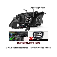 JSBOYAT Fits for 2007-2012 GMC Acadia Halogen Headlights Assembly Projector F…