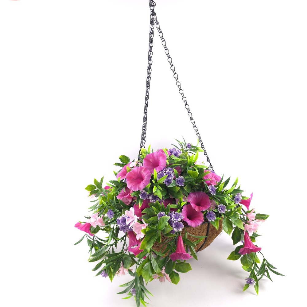 Wicker Park 18″ Cascading Multicolor Petunia and Wildflower Hanging Basket