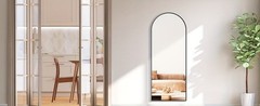 Full Length Floor Mirror – Arched/Rectangle Full Body Mirror with Aluminum Frame