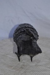 Raven Bronze Statue with Head Down, Hand-Crafted Sculpture, 22″L x 6″W x 11″H