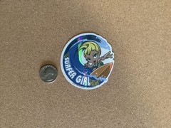 2003 Y2K ODM ZUM Brand Imports Prism Holo Girl Power Vending Sticker Surfer Girl