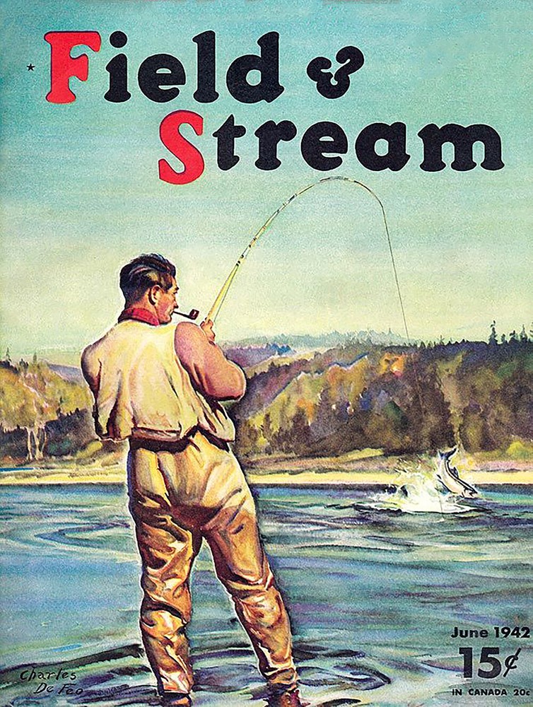 Vintage Field and Stream 1942 magazine cover reproduction metal sign