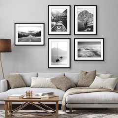 Picture Frame with Polished Plexiglass – Set of 5 – Use as 13×19 17×23 Black