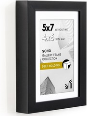 5×7 Picture Frame with Shatter-Resistant Glass – Use as 4×6 Frame with Mat