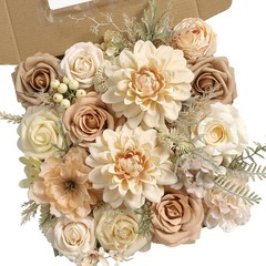Artificial Flowers Combo Box Set Silk Flowers Fake Rose for DIY Floral