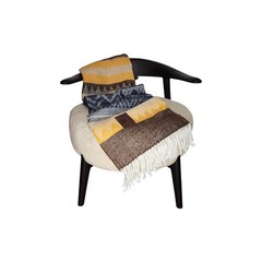 Peruvian Handwoven Alpaca & Lamb’s Wool Throw With Geometric Weave