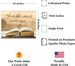 Books Are Magic – Inspirational Wall Decor, Motivational Typographic Wall Art Pr