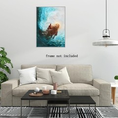 Jesus Christian Canvas Wall Art Hand of God Reaching Into Water 8x12inch Unframe