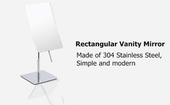 Table Standing Rectangular Vanity Makeup Mirror with 3X Magnification, Made of