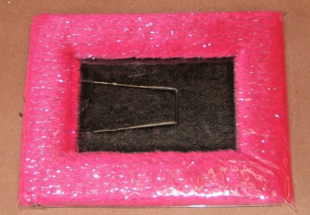 Pink Colorful Fuzzy Picture Frames 3in x 5in