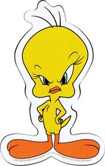 Sticker – Looney Tunes Tweety Bird Suspicious Glare 4.5″ x 4″ Die Cut #5980