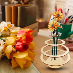 7 in Wooden Acrylic Puzzle Flower Vase Home Decoration for Bouquet Building Set
