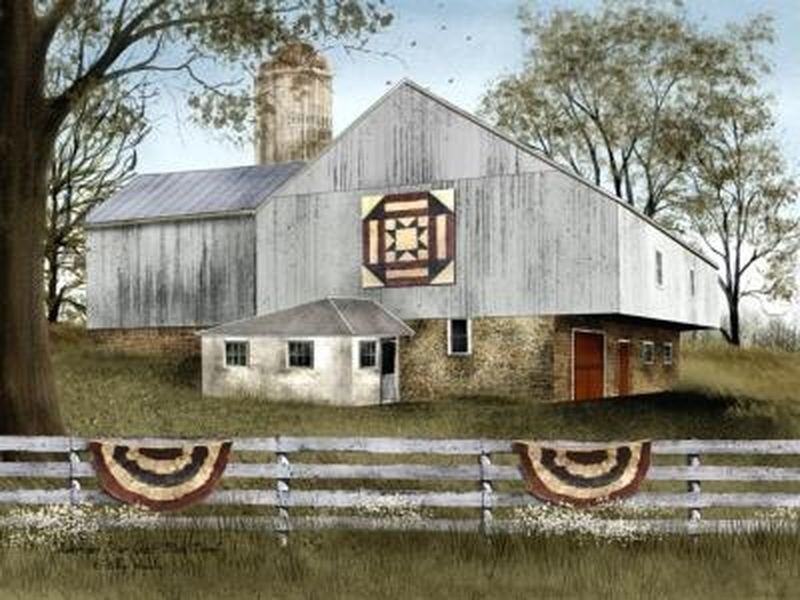 NEW Billy Jacobs Canvas Print Picture AMERICAN STAR QUILT BLOCK BARN 12 «x 16»
