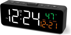 3-In-1 Digital Clocks for Living Room with Temperature, Date & Time Display – 4