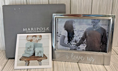 Mariposa 4×6 «i love us» Silver Tone Picture Frame #4300LV FREE-SHIP