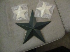 12″ Forest Green (2) 5.5″ White Barn Star Wall Decor – 3D NEW