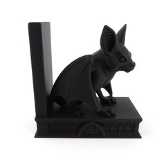 3D Printed Gothic Bat Bookends Dark Academia Matte Black Shelf Decor Home Accent