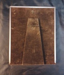 Vintage Photo Frame 8 X 10 Silver Metal Brown Velvet Easel Hanging Mid Century