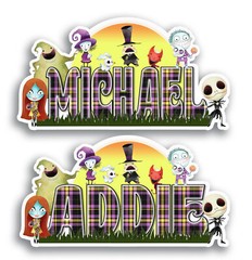 Custom Name Stickers • Waterproof Vinyl • Cool Halloween Theme • Spooky Holiday