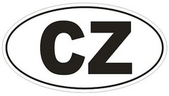 CZ Czech Republic Country Code Oval Bumper Sticker or Helmet Sticker D903