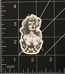 Race Official Woman – Vinyl Sticker Racing Flags Durable Waterproof