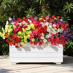 24 Bundles Artificial Flowers UV Resistant Silk Faux Petunia Morning Glory for G