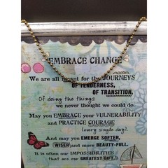 2014 Kelle Rae Roberts Embrace Change Wall Hanging Plaque 9.5 In X 7 In Wood
