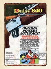 small game hunting 1979 airgun 840 Air Rifle bb gun shooting tin sign