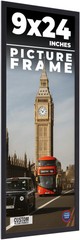 9×24 Frame Black Real Wood Picture Frame Width 0.75 inches | Interior Frame Dept