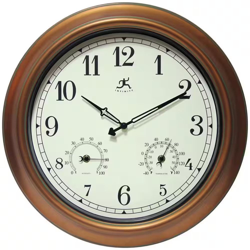 Craftsman 18 In. W X 18 In. L round Outdoor Wall Clock