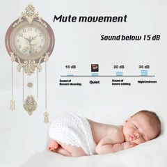 Dia 9-inch Retro Style Vintage Wood Indoor Wall Clock with Swinging Pendulum …