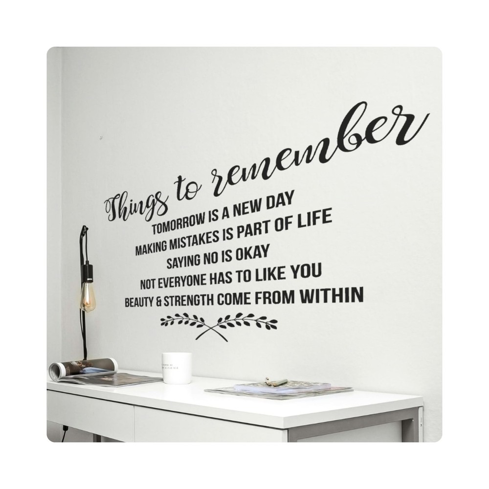 My Vinyl Story – Things to Remember Wall Decal – Inspirational Quot… Fast Ship