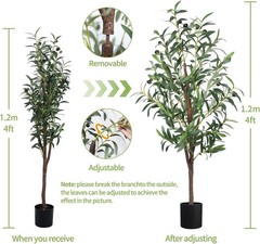 Artificial Olive Tree, 4FT Tall Faux Olive Trees 48in Outdoor Fake Potted Silk