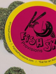 FishSki Provisions Sticker – Easy Southwest Mountain Food – New Mexico Fish Ski