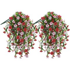 4 Pcs Artificial Hanging Flowers for Outdoors in Pot, 30in UV Resistant Faux …