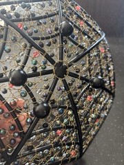 Vintage Metal Wired Beaded Spider Dish multi Colors Home Decor