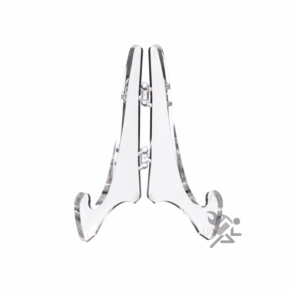 Clear Mini Folding Easel Display Stands for 3″ to 4″ Items (2-7/8″ High), 6 Pack