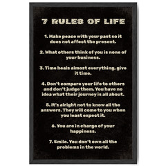 7 Rules of Life Motivational Wall Art Unframed Poster 11×17 Inspirational Quote