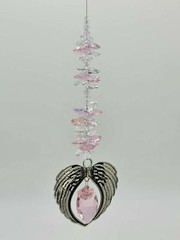 Mum Angel Wing Heart Crystal Suncatcher gift, ass colors hanging rainbow prisms