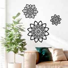 Farmhouse Style Black Metal Floral Wall Decor – 3 Unique Pieces for Any Room