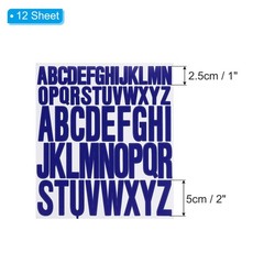 12 Sheets Letter Stickers 1 Inch 2 Inch Self Adhesive Alphabet Sticker Blue