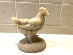 Handmade Molded Beeswax Wax Art Chicken Hen Figurine 6″H x 4 1/2″L x 3 1/8″W