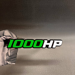 1X 1000 HP WHITE / BLACK – GREEN Custom 3D Car Emblem Multicolor Acrylic Badge