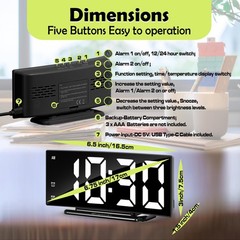 LED Digital Alarm Clock for Bedroom, Plug in Clocks with Dual Alarm/Snooze/Te…